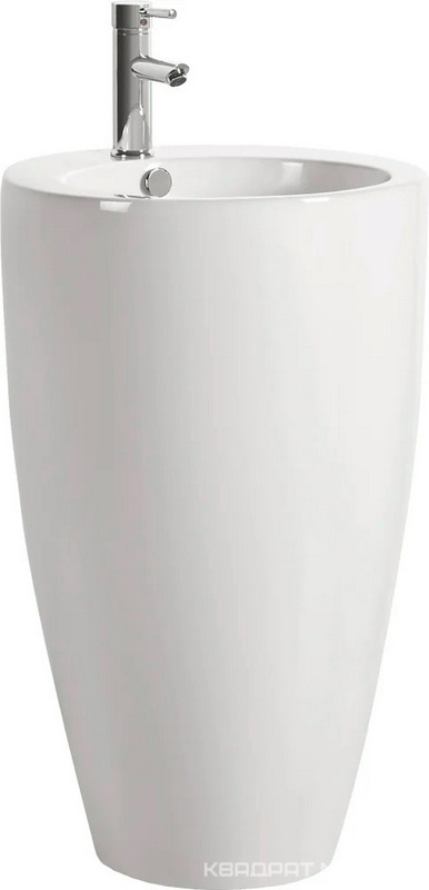 Раковина напольная 50x50х84 см, слив-перелив в комплекте, цв. белый ZZ