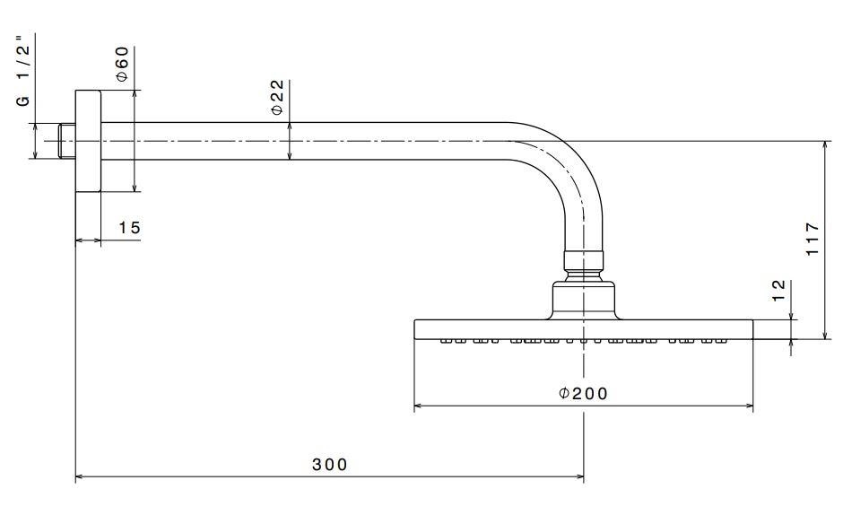 Душевая лейка PIANO "тропический дождь" с кронштейном, хром глянец ZZ