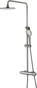 Душевая стойка Lemark Bronx LM3770GM c термостатом, регул.высота100,7-161,5 см, см-ль, верхний/ручной душ, шланг 150см, цв.графит, ZZ