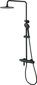 Душевая стойка Lemark Bronx LM3772BL c термостатом, регул.высота100,7-161,5 см, см-ль, верхний/ручной душ, шланг 150см, цв. черный, ZZ