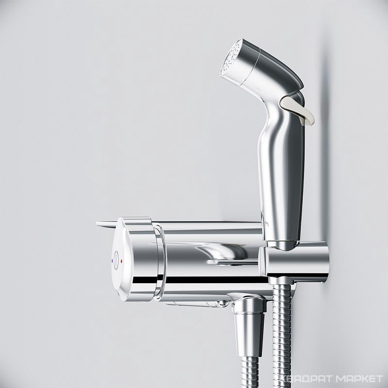 Гигиенический душ cо смесителем и держателем туалетной бумаги, хром ZZ