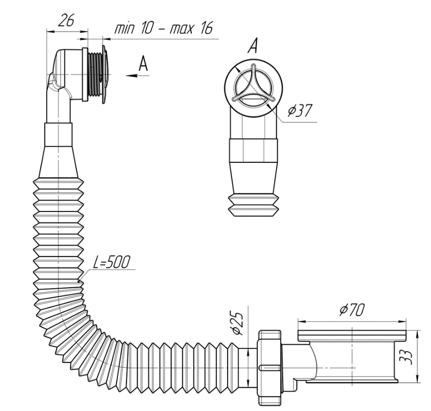Адаптерное кольцо с круглым вертикальным переливом 27мм (N420SR2) ZZ