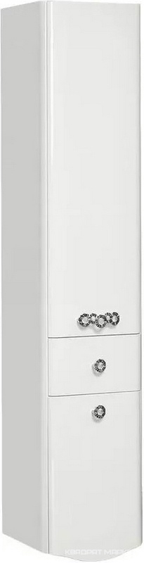 Шкаф-колонна Венеция 340*1660*240 мм, подвесная, левая, цвет белый глянец, крепеж в комплекте ZZ