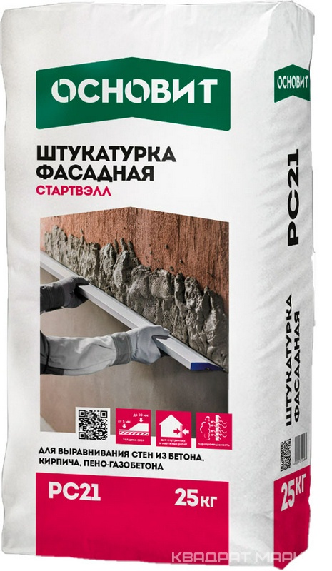 Штукатурка фасадная ОСНОВИТ СТАРТВЭЛЛ PC21 (25 кг) Н ZZ