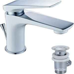Смеситель для умывальника Allegro , c донным клапаном, белый/хром