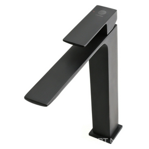 Смеситель для раковины высокий , однорычажный, без донного клапана, гибк.подвод, цв.черный ZZ