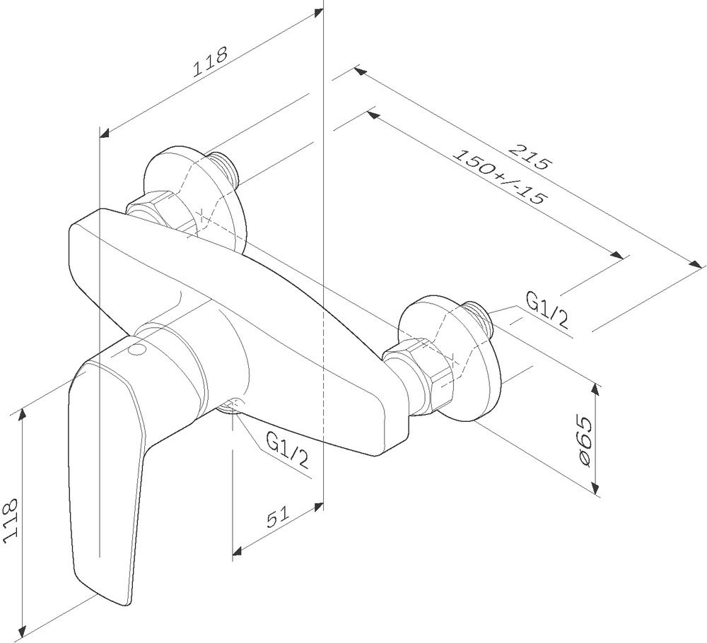 Смеситель для душа Gem, цв.черный матовый, ZZ