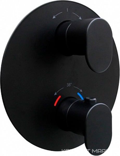 Встраиваемый термостатический смеситель для душа OLE с регулировкой температуры, матовый черный ZZ