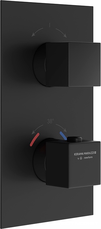 Встраиваемый термостатический смеситель для душа FUTURA с регулировкой температуры, матовый черный ZZ