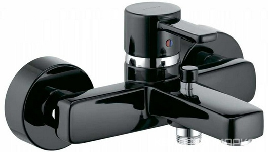 Смеситель для ванны и душа, однорычажный, БЕЗ душ.гарн., черный-хром XX