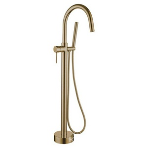 Смеситель для ванны, напольный, однорычажный, с душевым гарнитуром, бронза ZZ