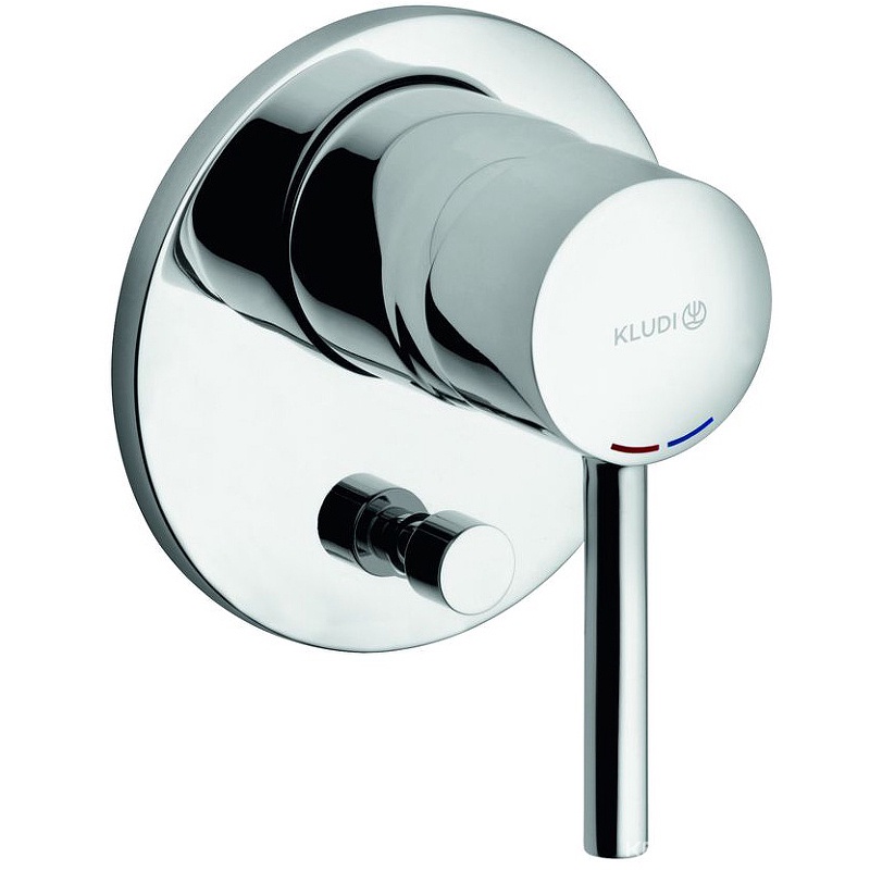 Смеситель для ванны с душем Kludi Bozz 387160576, встаиваемый в стену, на 1 отверстие, БЕЗ внутренней части и аксессуаров, цв. хром, ZZ
