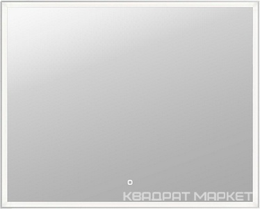 Зеркало прямоугольное, 80*100 см, LED-подвестка, сенсорный выключатель с диммером, алюминиемый профиль, универсальный монтаж