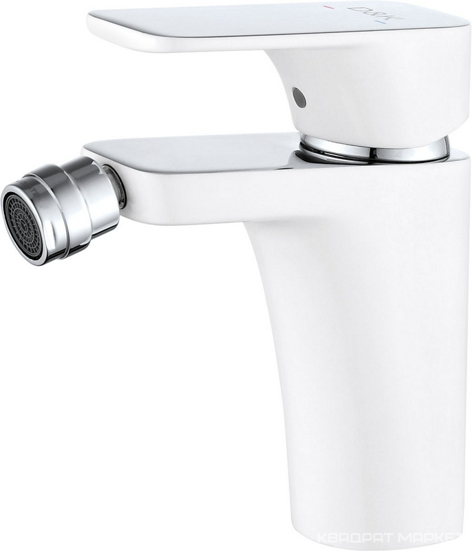 Смеситель для биде, без донного клапана, цв. белый/хром ZZ