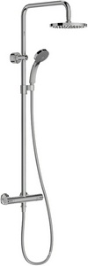 Душевая стойка для душа с термостатом, ручной душ + верхний душ 200мм + шланг 1600мм, цв.хром