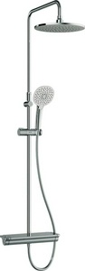Душевая стойка Spirit 2.0 для душа с термостатом,верхний душ - 250 мм, ручной душ - 115 мм, 5 функций, хром KLZZ