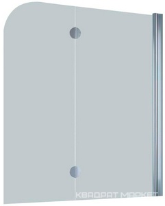 Шторка на ванну 120*140 см, правая, с распашной створкой, профиль хром, стекло шиншила ZZ