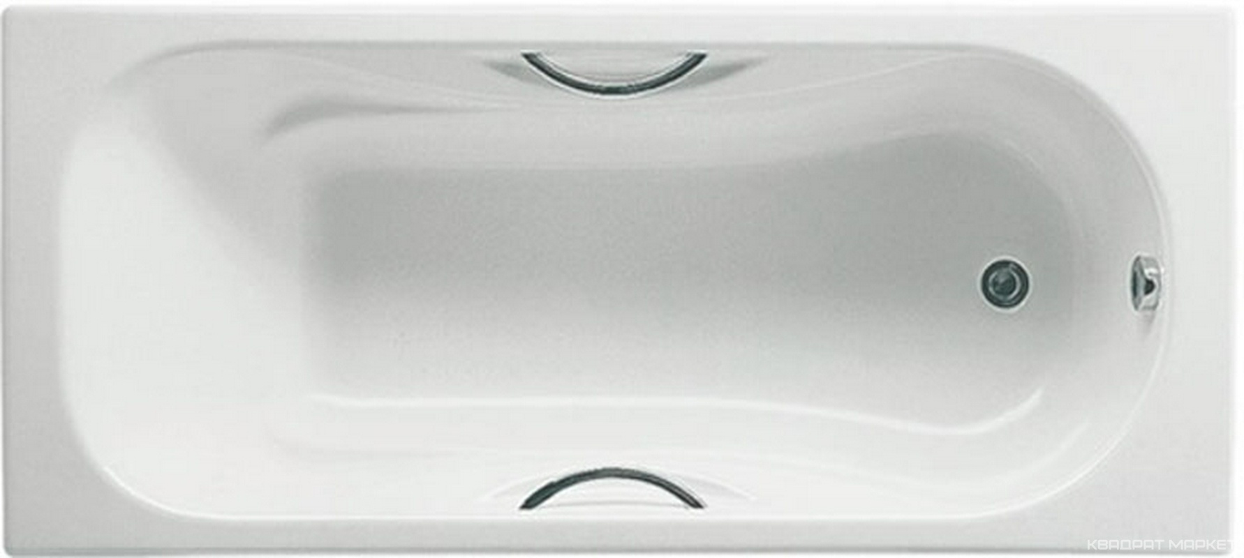 Ванна ROCA Malibu 170х75см чугунная, БЕЗ ножек, БЕЗ ручек ZZ