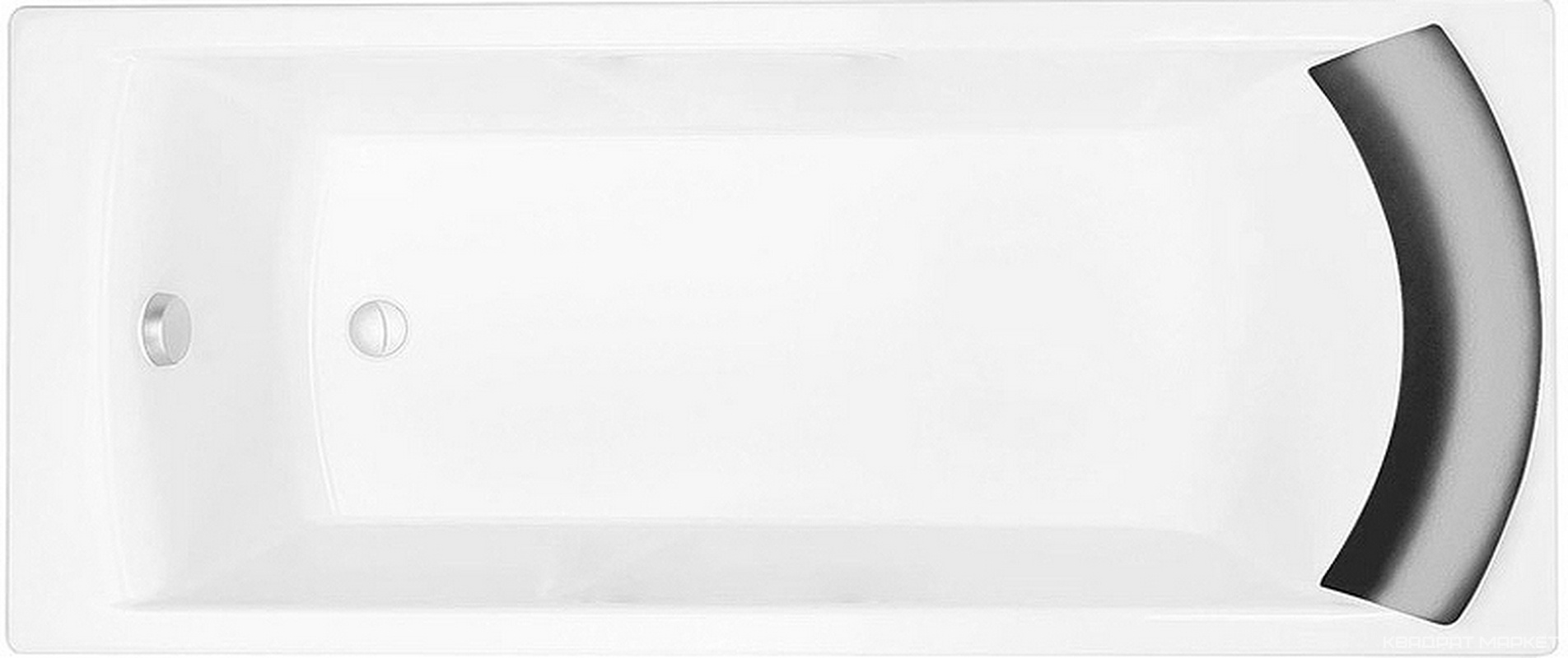 Ванна 170х75см, без отв. для ручек, чугунная, Biove ZZ