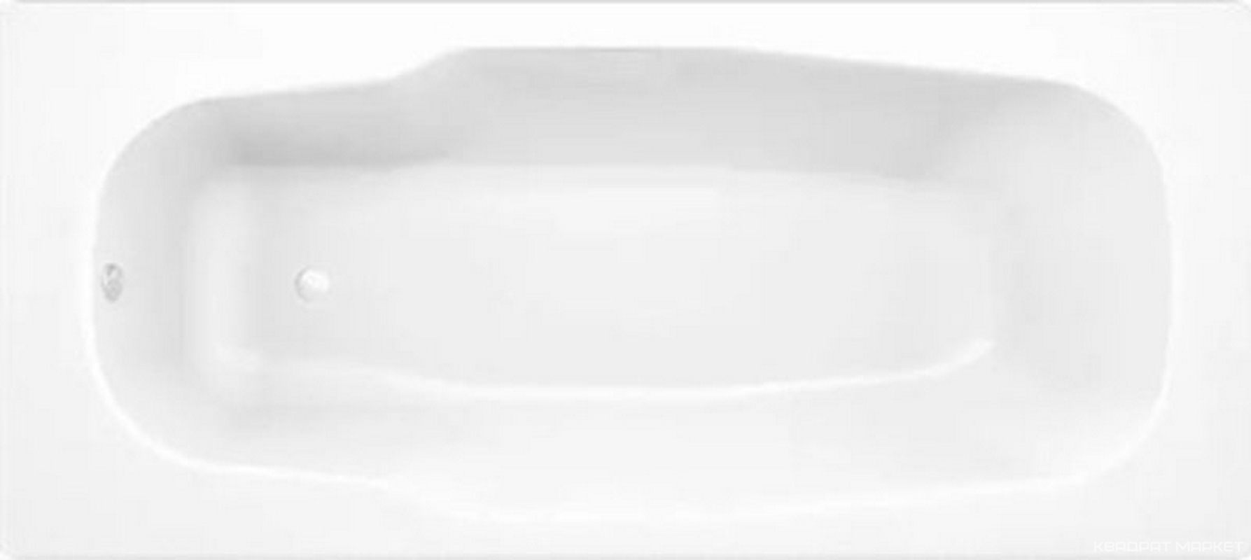 Ванна стальная, 180*80 см, толщина 3,5 мм, без ножек n135136, без отверстий под ручки, цв. белый, ZZ