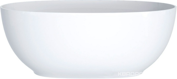 Ванна отдельностоящая, из искусственного камня 160x80, без сифона (n179681), цв. белый глянец