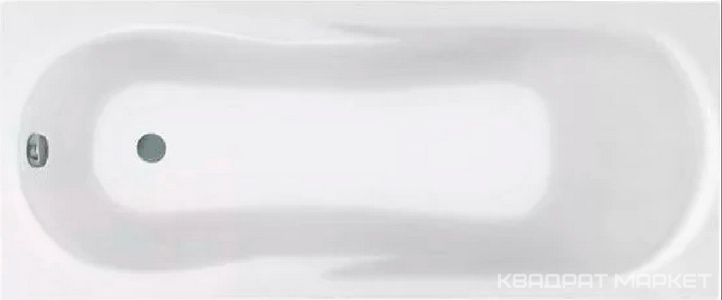Ванна акриловая 170х75 см, БЕЗ каркаса, панелей, слива-перелива, цвет белый, ZZ