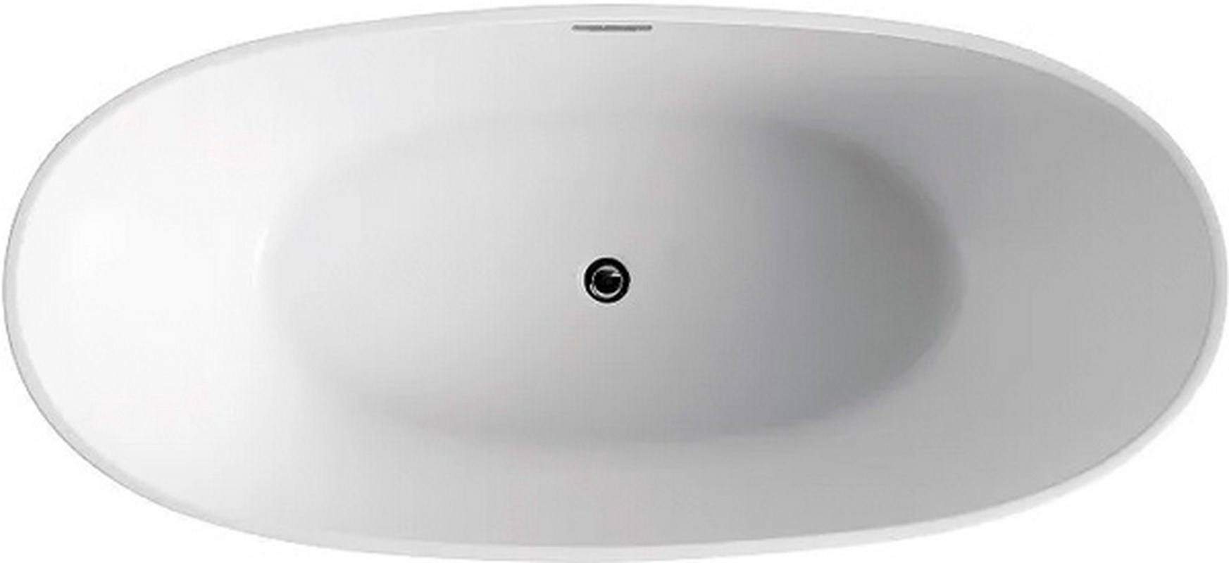 Ванна акриловая GLASGOW 1660х780х665 мм свободностоящая, слив-перелив по центру, с сифоном и каркасом, цвет белый, ZZ