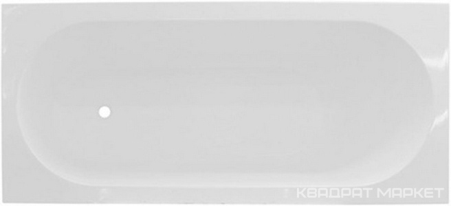 Ванна из искусственного камня, 170х75 см, тонкий борт, без возможности установки фронт.панели, цв. белый глянец