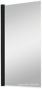 Шторка для ванны распашная 800х1400 мм, прозрачное стекло, цвет черный ZZ