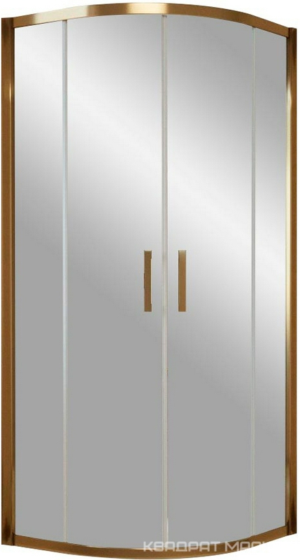 Душевое ограждение ZS, 100*100*1900, профиль бронза, стекло "шиншилла", БЕЗ поддона ZZ