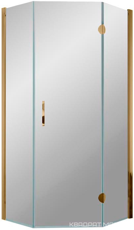 Душевое ограждение пятиугольное AFA-Pen, 90*90*1900, правое, профиль бронза, стекло "шиншилла", БЕЗ поддона