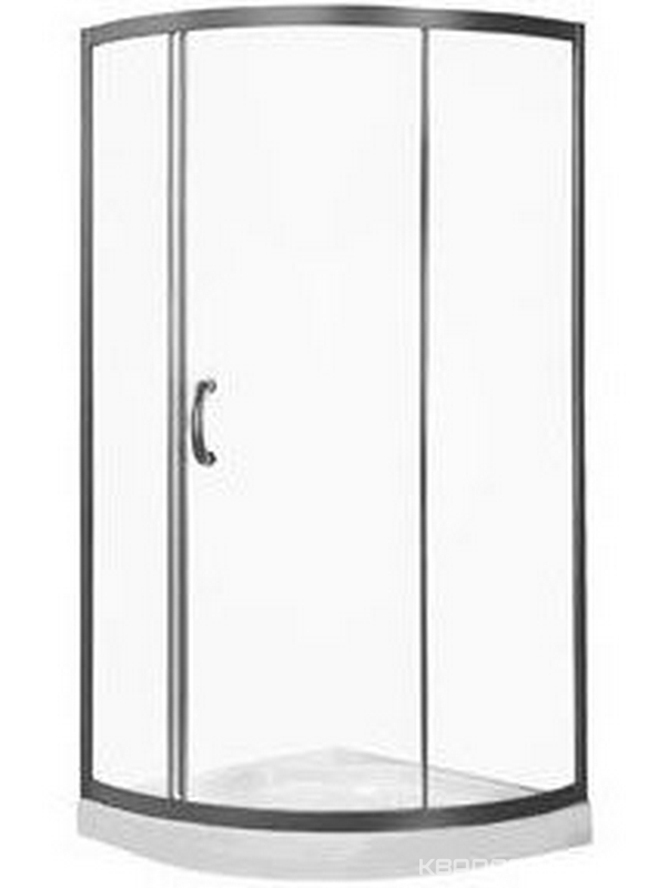 Душ.уголок Bliss L Solo Slide 3/4 90x90х206 см, раздвижная дверь, проф.матов.хром, стекло прозрачное, БЕЗ поддона XX