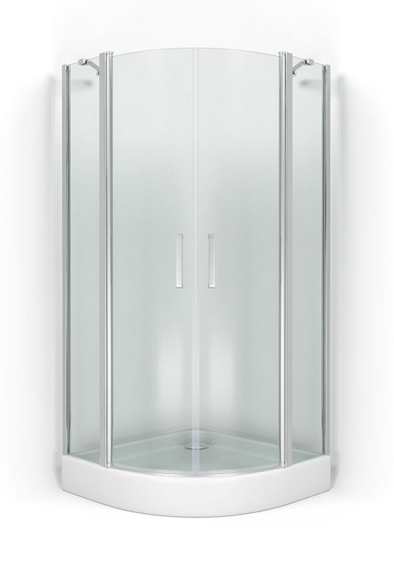 Душевое ограждение Пандора R90, полукруглое, стекло прозрач., БЕЗ поддона, профиль хром XX