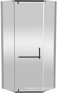 Душевое ограждение Arena Pentagon 90x90, стекло прозрачное, профиль хром, БЕЗ поддона ZZ