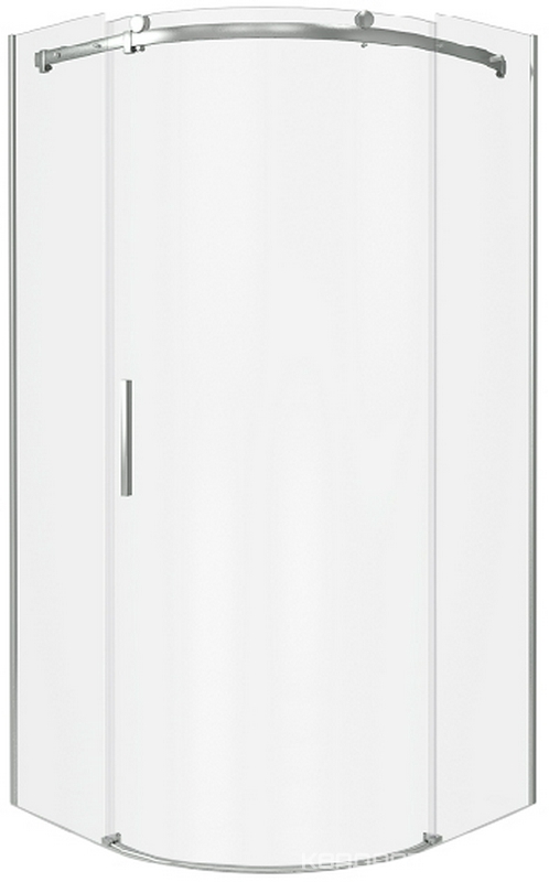 Душевое ограждение "Galaxy" R-90, полукруглое 90*90, стекло прозрачное., БЕЗ поддона, профиль хром
