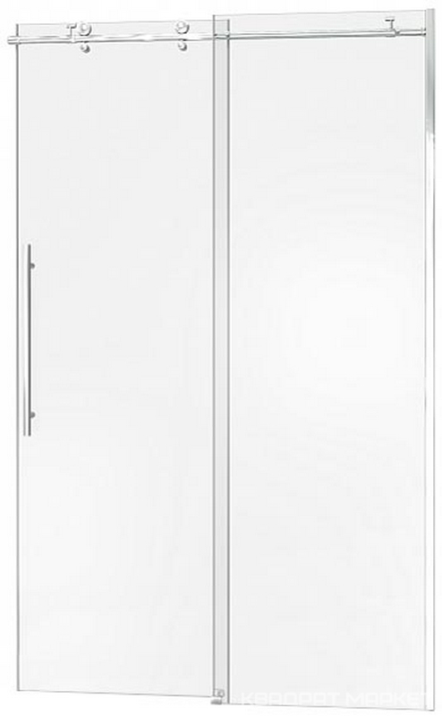 Душевое ограждение "Пуэрта" 1200 мм  (для Г-образного или от "стены до стены") проф.хром, прозрачн.стекло, БЕЗ поддона, БЕЗ боковой части