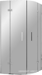 Душевое ограждение SMSKK4 90*90, прозрачное стекло, профиль хром  ZZ