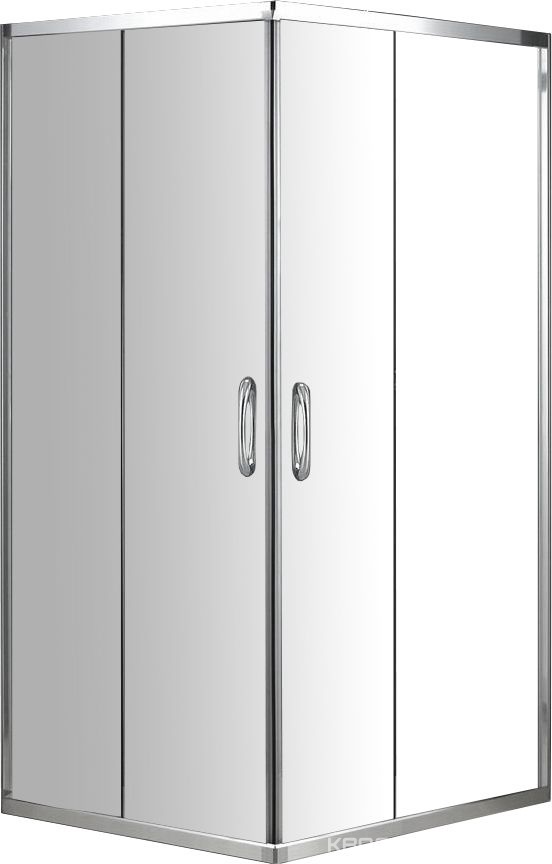 Душевое ограждение 90*90*195, квадратное, прозрачн.стекло, БЕЗ поддона, хром.профиль ZZ