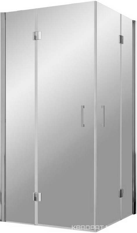 Душевое ограждение AFA 120x120x190 см, двери распашные, профиль хром матовый, стекло шиншилла, БЕЗ поддона ZZ