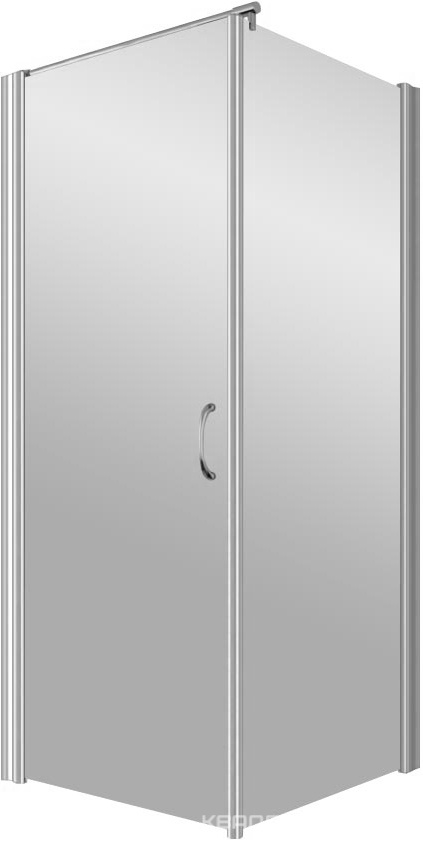Душевое ограждение EP-Fis, 80*80*1900 мм, левая, профиль хром матовый, стекло сатин, БЕЗ поддона ZZ