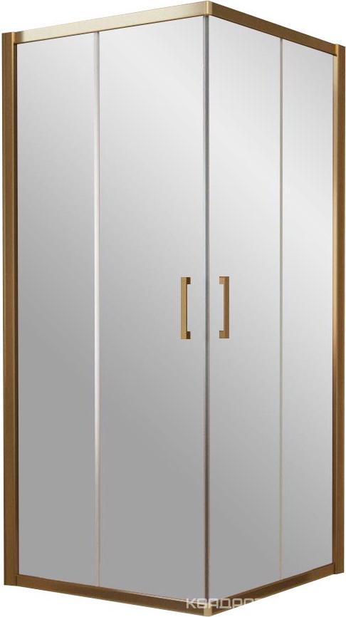 Душевое ограждение ZA 90x90x190 см, двери раздвижные, БЕЗ поддона, профиль бронза, стекло прозрачное ZZ