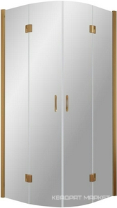 Душевое ограждение AFS, 1200*1200*1900 мм, полукруглое с распашными дверьми, профиль бронза, стекло прозрачное, БЕЗ поддона ZZ