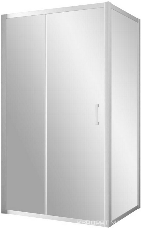 Душевое ограждение ZP+ZPV, 100*100*1900 мм, профиль хром матовый, стекло сатин, БЕЗ поддона ZZ