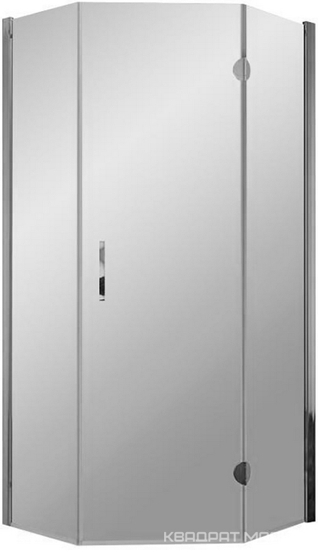 Душевое ограждение пятиугольное AFA-Pen, 90*90*1900, правое, профиль матовый хром, стекло прозрачное, БЕЗ поддона ZZ