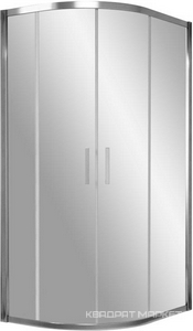 Душевое ограждение ZS-F 120*100*1900 мм, полукруглое, ассиметричное, профиль хром глянцевый, стекло прозрачное QuickNano, БЕЗ поддона ZZ