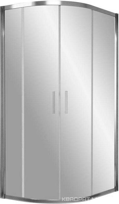 Душевое ограждение ZS-F 120*100*1900 мм, полукруглое, ассиметричное, профиль хром глянцевый, стекло прозрачное QuickNano, БЕЗ поддона ZZ