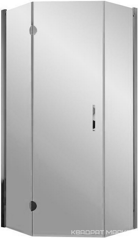 Душевое ограждение пятиугольное AFA-Pen, 90*90*1900, левое, профиль бронза, стекло "шиншилла", БЕЗ поддона ZZ