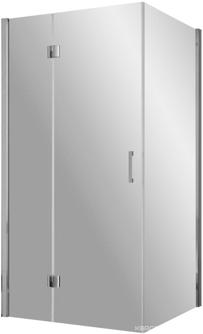 Душевое ограждение AFP-Fis, 80*80*1900 мм, левая, профиль матовый хром, стекло "шиншилла", БЕЗ поддона ZZ