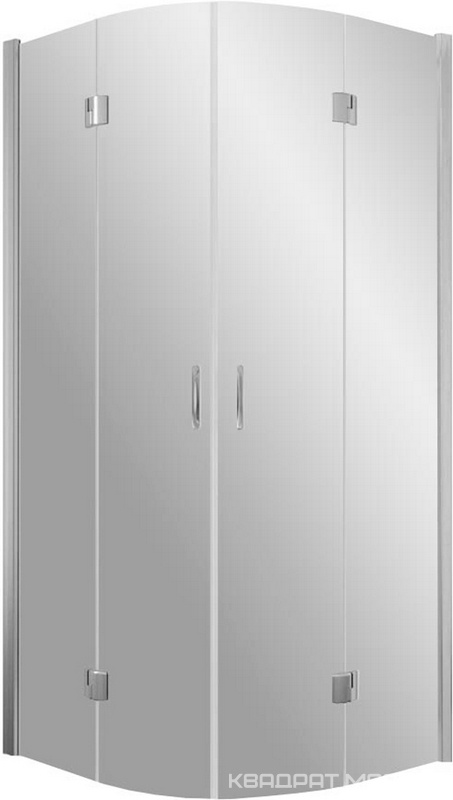 Душевое ограждение AFS, 900*900*1900 мм, полукруглое с распашными дверьми, профиль хром, стекло прозрачное, БЕЗ поддона ZZ