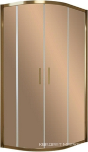 Душевое ограждение ZS-F 120x90x1900 мм, полукруглое, ассиметричное, профиль бронза, стекло бронза, БЕЗ поддона ZZ